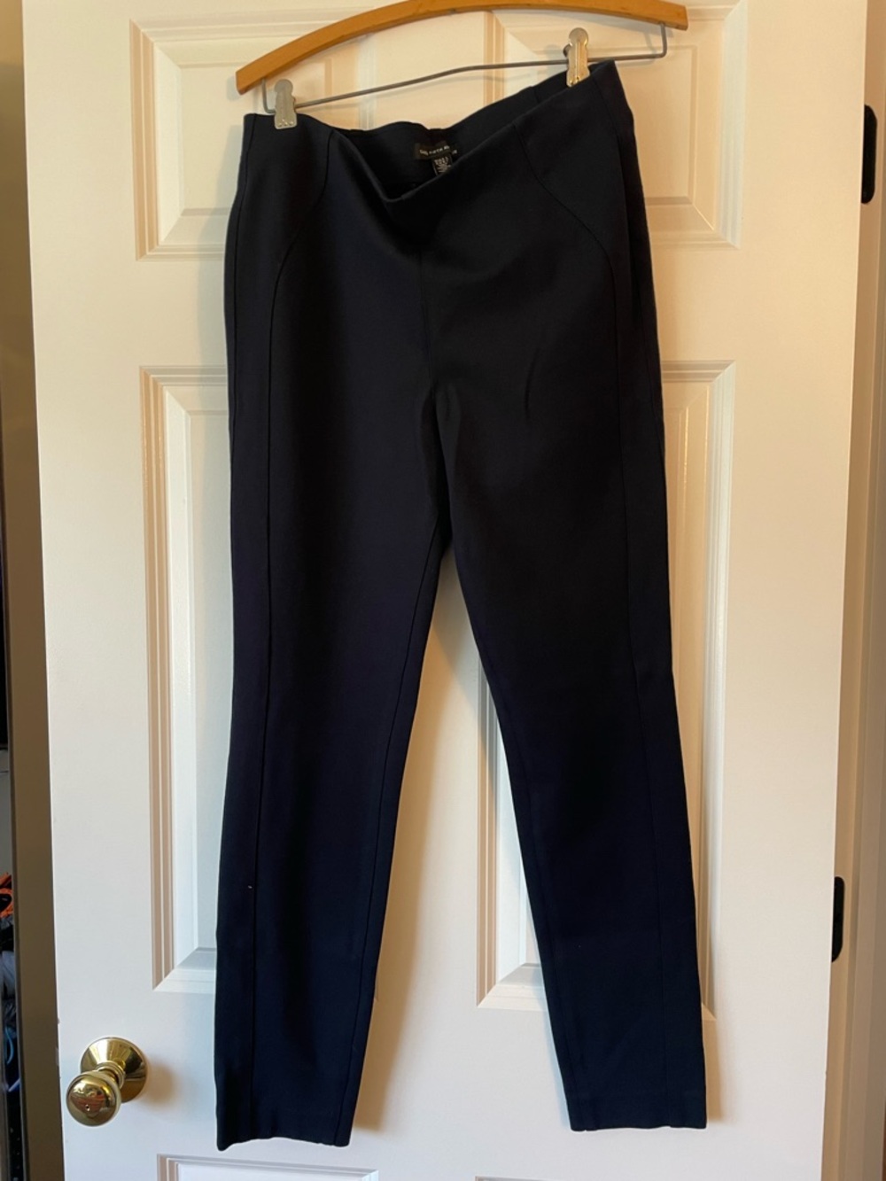 Saks Fifth Avenue Navy Straight-Leg Pull-On Pants. Dark navy-blue